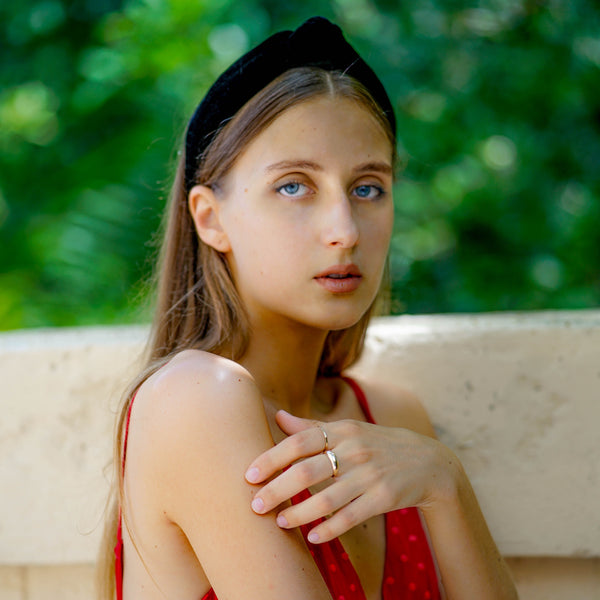 black velvet headband | bow knot headbands| thin headbands by tanya litkovska