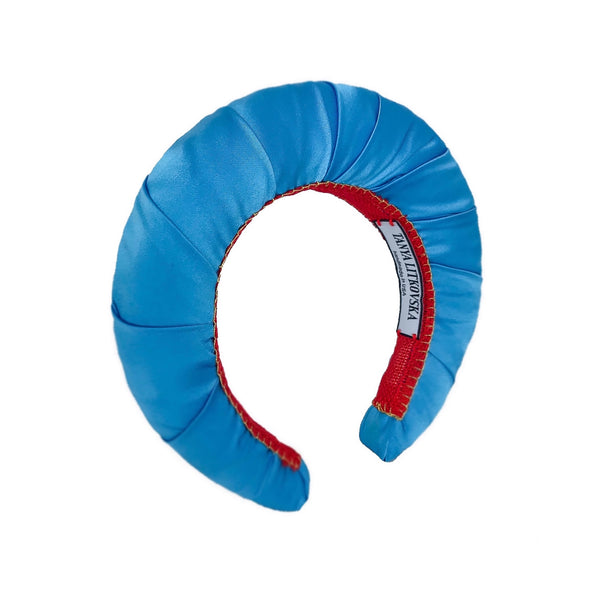 blue crown headband | wide and thick headbands for women | blue bow by tanya litkovska