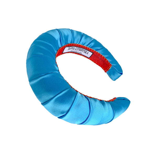 blue crown headband | wide and thick headbands for women | blue bow by tanya litkovska