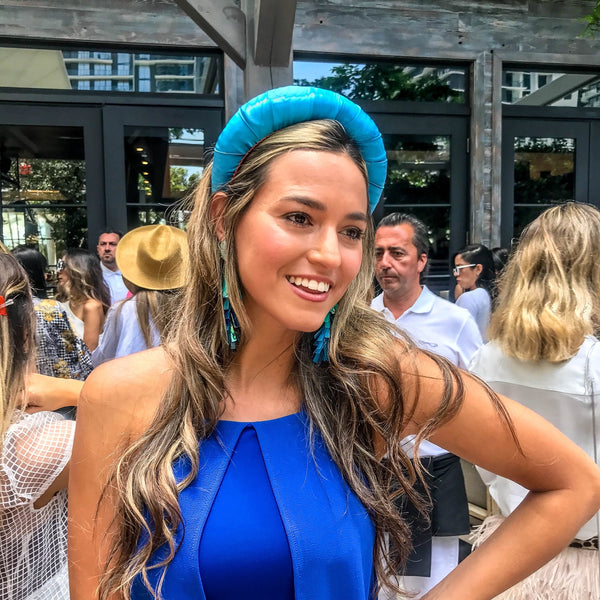 blue crown headband | wide and thick headbands for women | blue bow by tanya litkovska