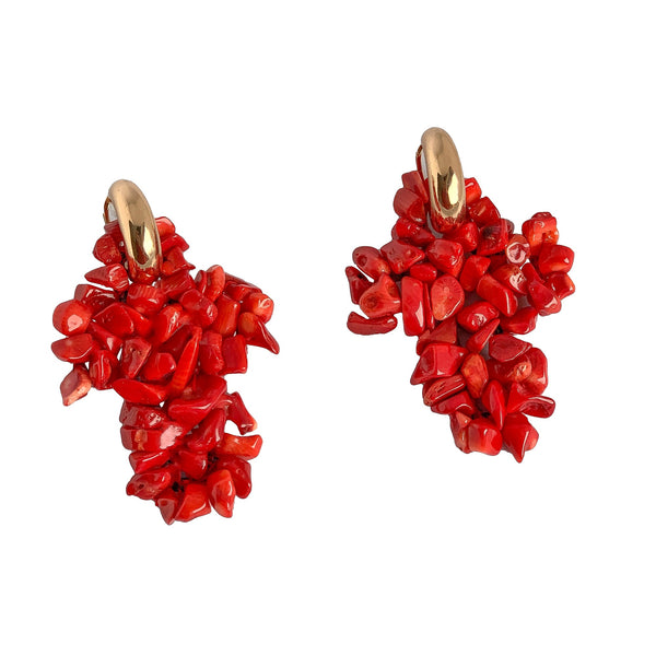coral cross earrings | statement earrings | coral earrings by tanya litkovska