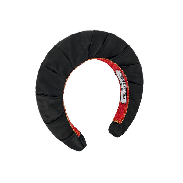 designer black silk headband | best fashion headbands | black headband by tanya litkovska