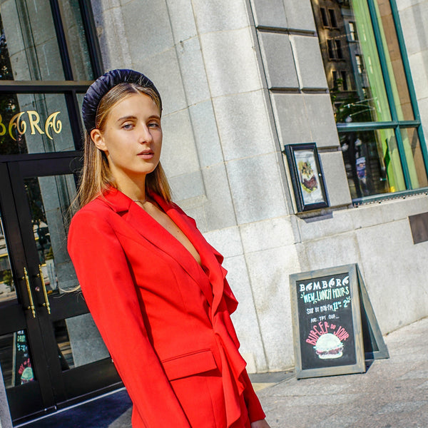 designer black silk headband | best fashion headbands | black headband by tanya litkovska