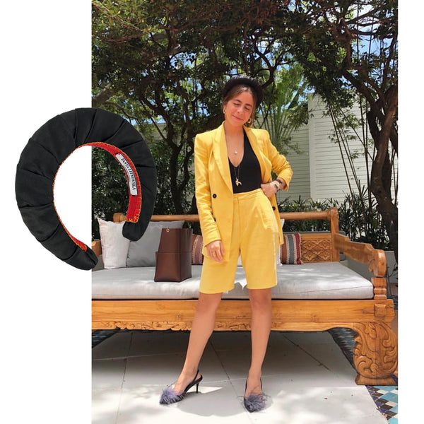 designer black silk headband | best fashion headbands | black headband by tanya litkovska