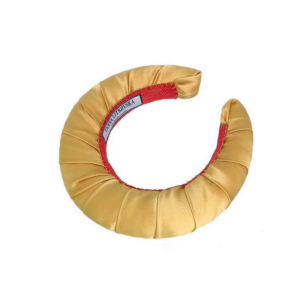 designer gold silk headband | gold hair accessories | gold hair band