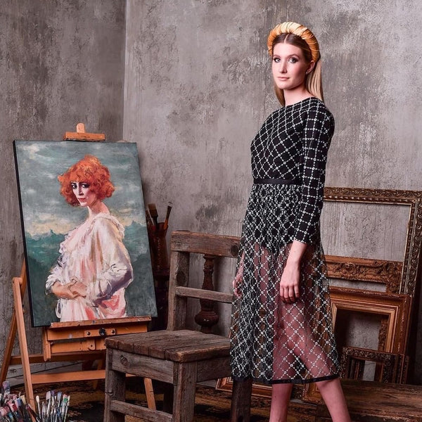 designer gold silk headband | gold hair accessories | gold hair band by tanya litkovska