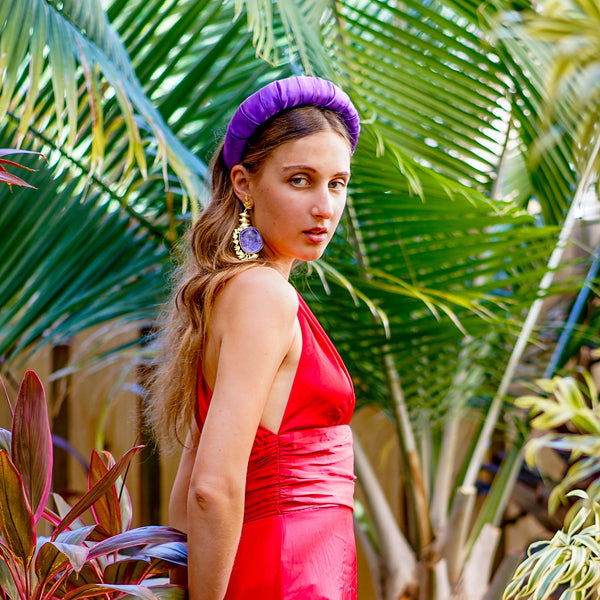 designer purple headband | headbands for women | hair accessories by tanya litkovska