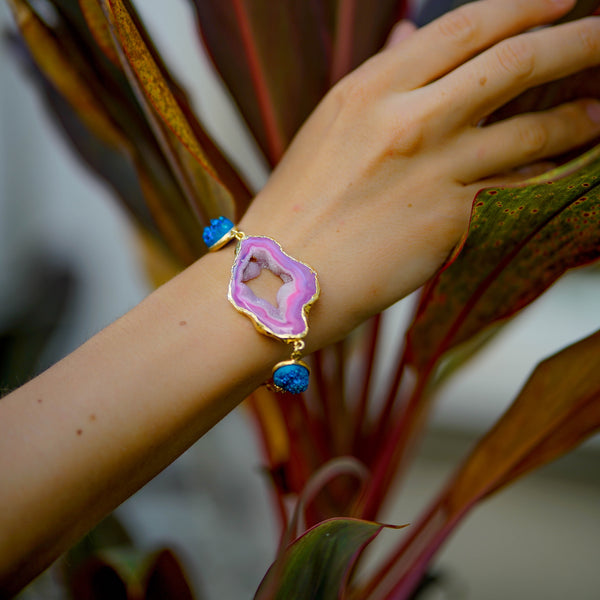 gemstone gold bracelets | druzy bracelets | beautiful bracelets by tanya litkovska