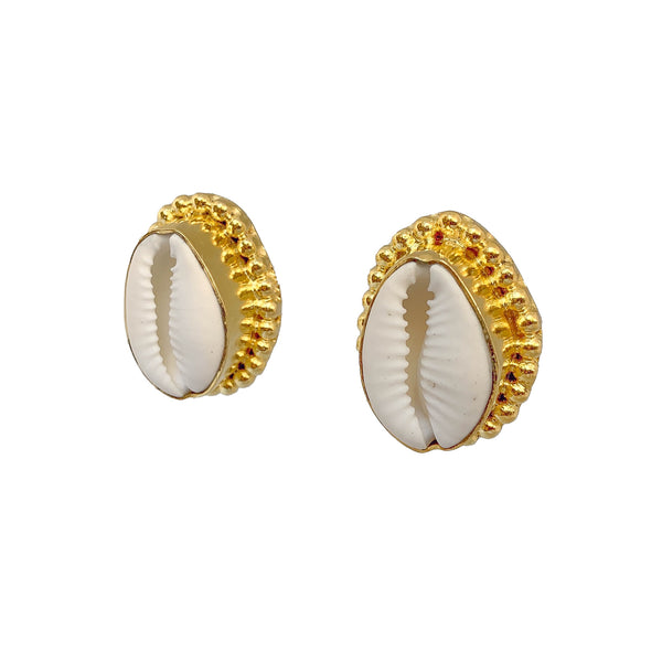 Gold Plated Stud Earrings | Unique Handcrafted Earrings | Shell Earrings by Tanya Litkovska