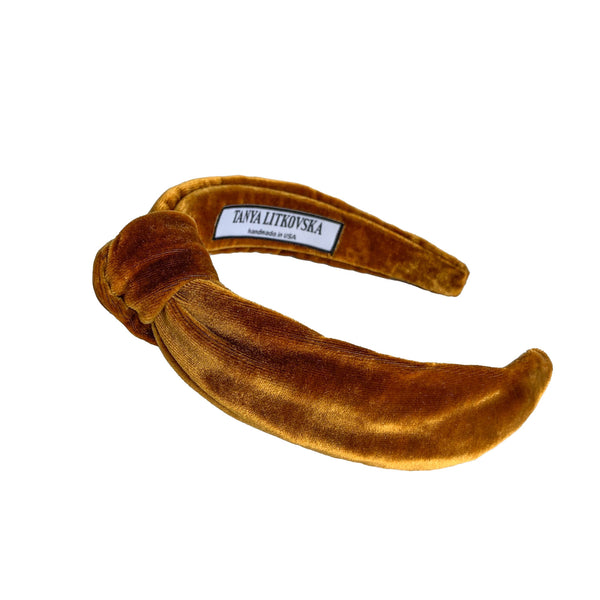 gold velvet headband | bow headband | top knot headband tanya litkovska