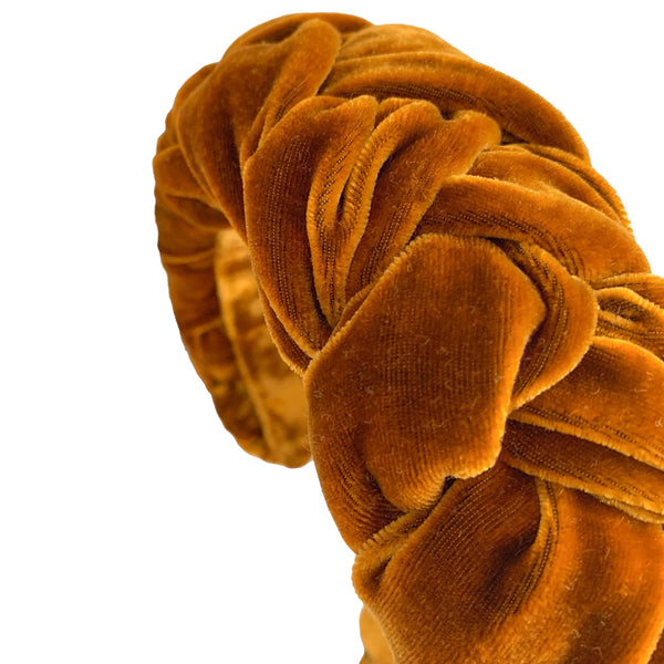 gold velvet headband | designer thick headbands | fashion headbands by tanya litkovska