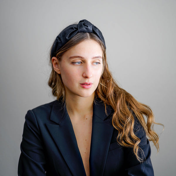 leather headband | knotted black headband | fashion headbands by tanya litkovska