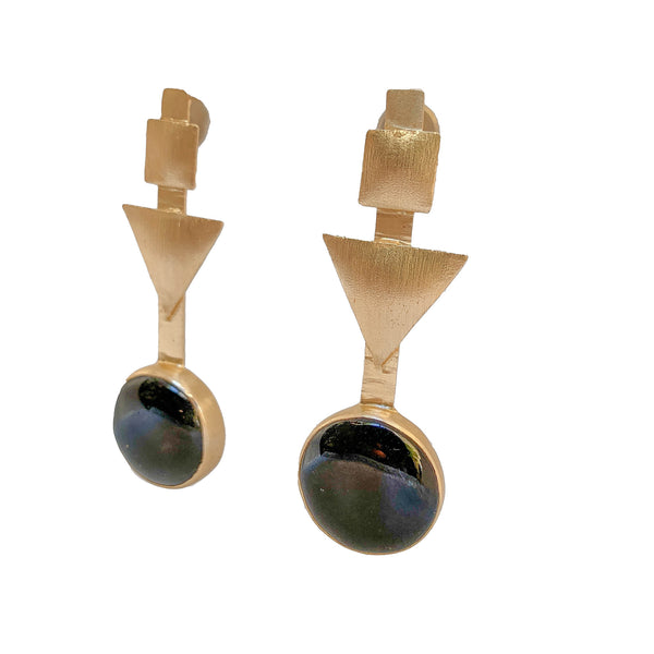 handmade gemstone earrings | natural stones earrings | gold plated earrings by Tanya Litkovska