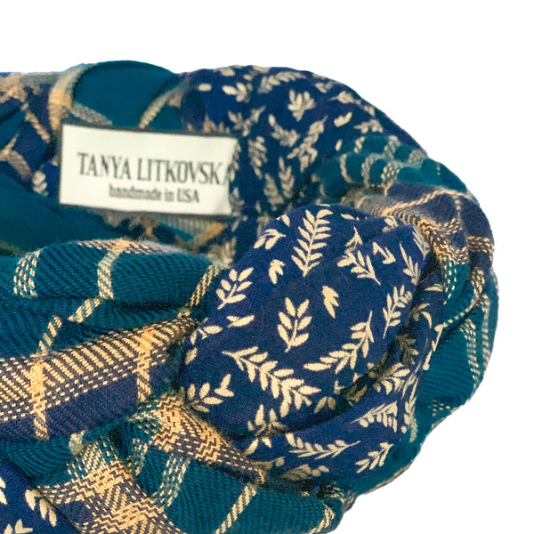 Plaid Blue Winter Headwrap