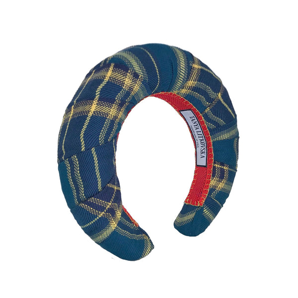 plaid blue headband | shop hair accessories for women | thick headbands by tanya litkovska