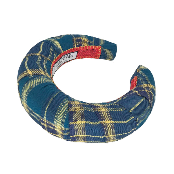 plaid blue headband | shop hair accessories for women | thick headbands by tanya litkovska