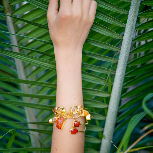 raw stones bracelets | designer gemstone bracelets | luxury gold plated bracelets by tanya litkovska