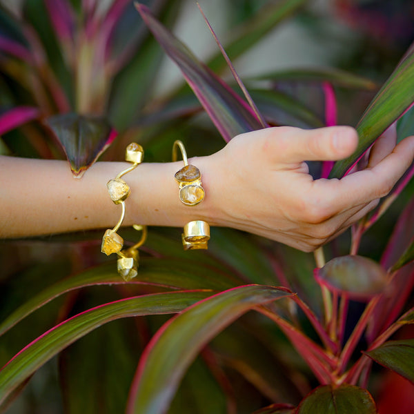 raw stones bracelets | designer gemstone bracelets | luxury gold plated bracelets by tanya litkovska