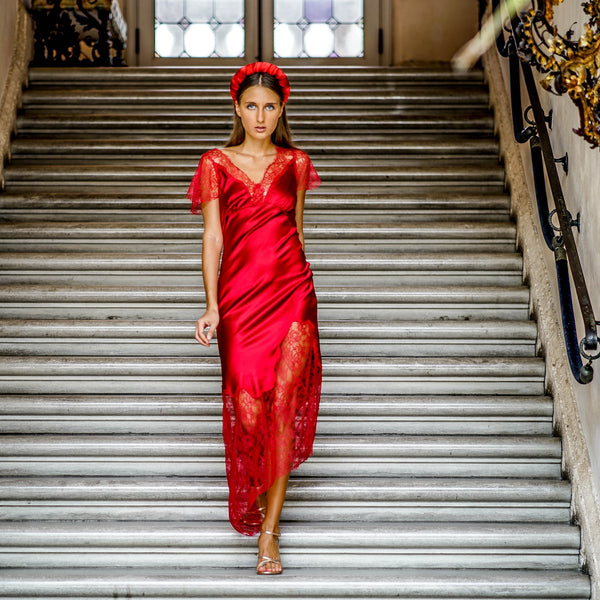 red silk headband | designer headbands | headband brands | tanya litkovska