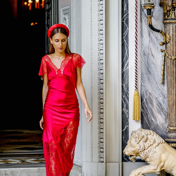 red silk headband | designer headbands | headband brands | tanya litkovska