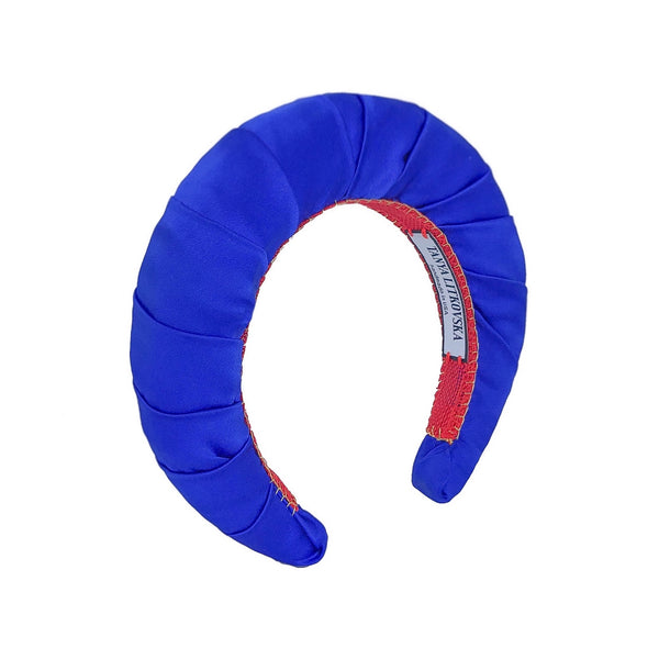 silk blue headband | statement headpiece | best hair accessories by tanya litkovska