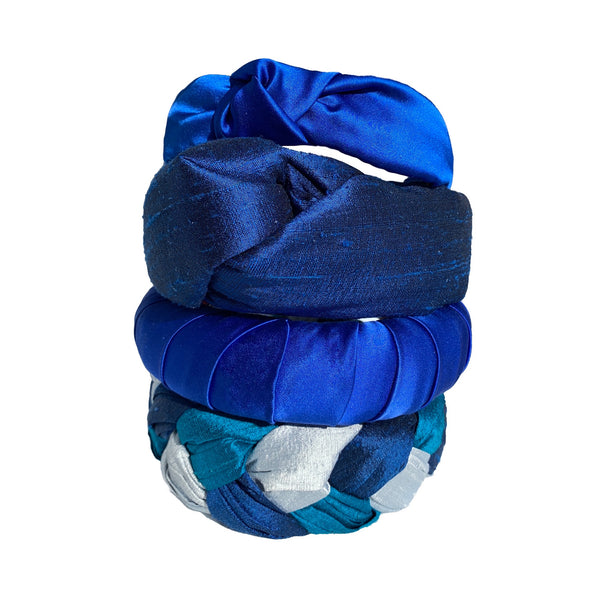 silk blue headband | statement headpiece | best hair accessories by tanya litkovska