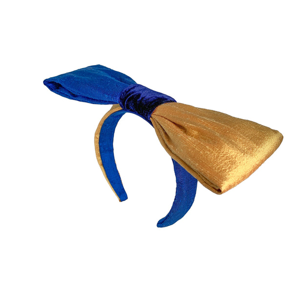 silk bow headbands | designer blue headband | luxury headband tanya litkovska