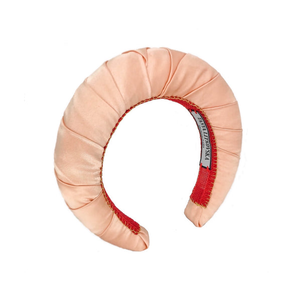 silk headband crown in peach orange | best women headbands by tanya litkovska