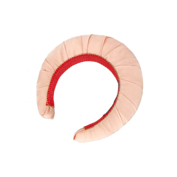 silk headband crown in peach orange by tanya litkovska