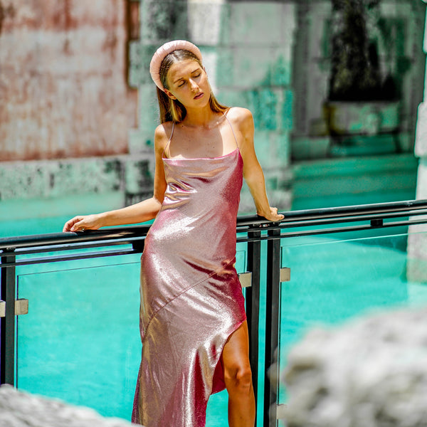 silk headband crown in peach orange | best women headbands by tanya litkovska