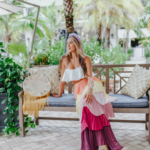 designer wide headbands | silk headband in lilac