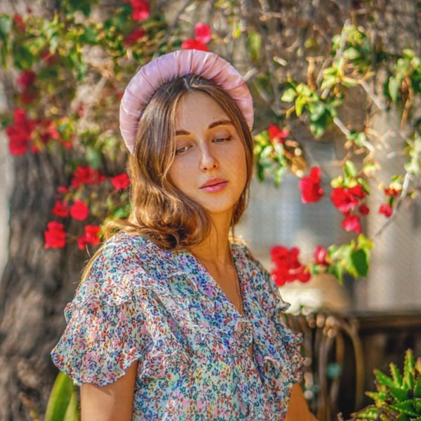 silk pink headband | ladies headband | prom hair accessories by tanya litkovska