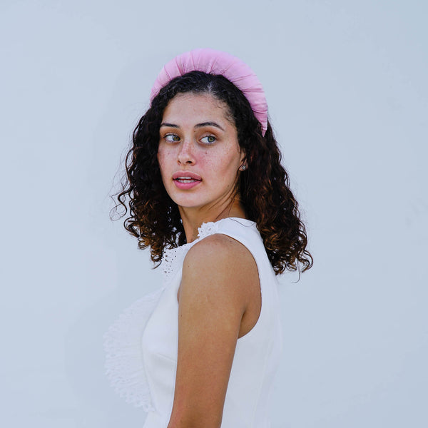 silk pink headband | ladies headband | prom hair accessories by tanya litkovska