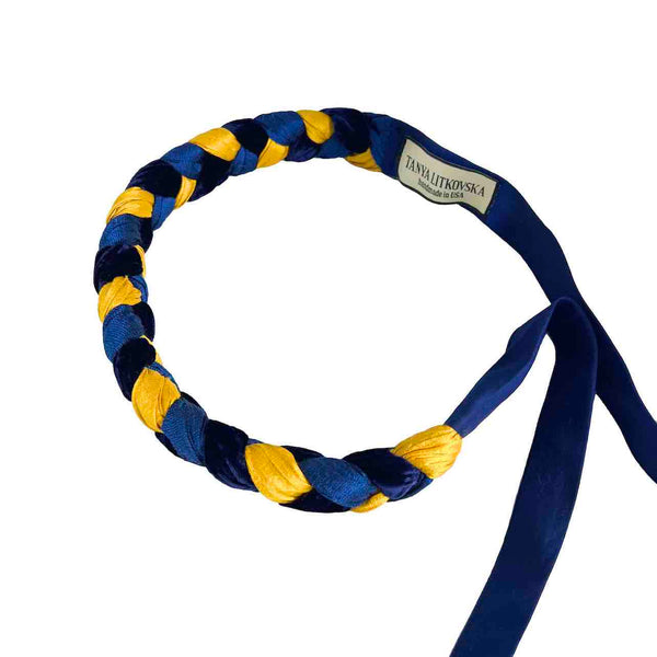 Silk Belt in Blue Yellow
