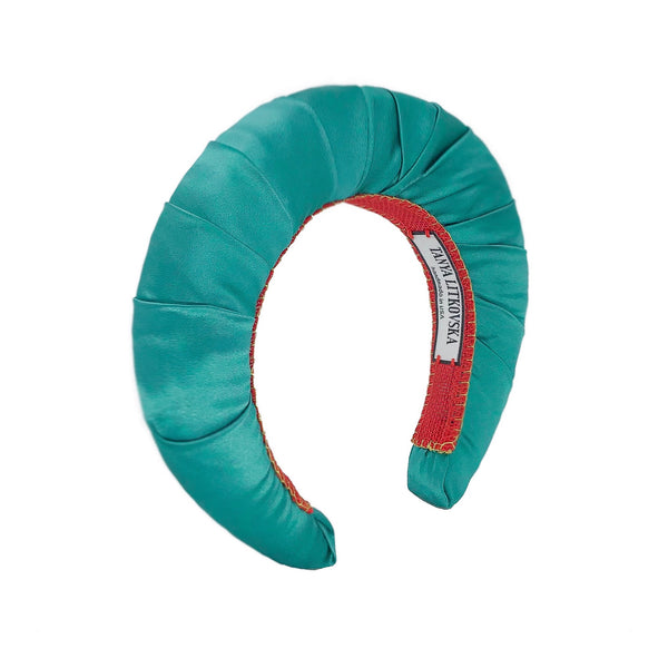 teal headband | silk crown headband for women | custom headbands by tanya litkovska