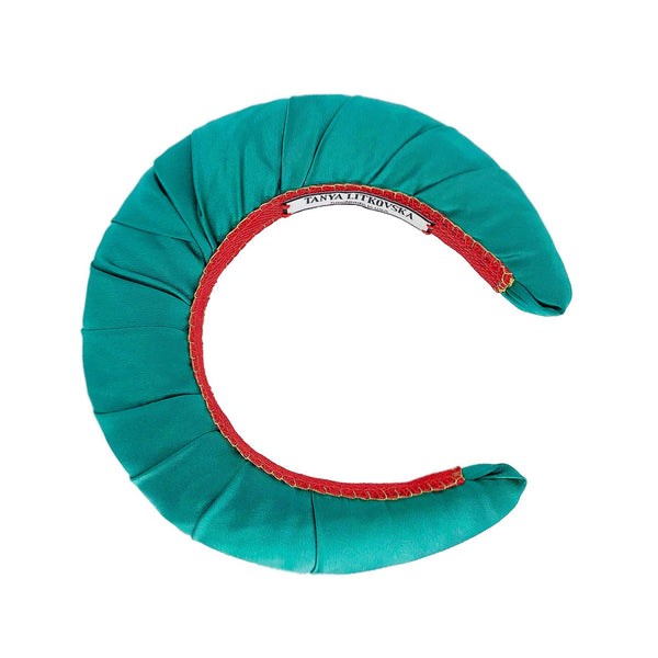 teal headband | silk crown headband for women | custom headbands by tanya litkovska