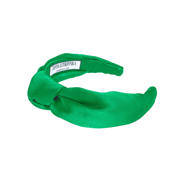 top knot headbands | fine silk green headbands | trendy hair accessories tanya litkovska