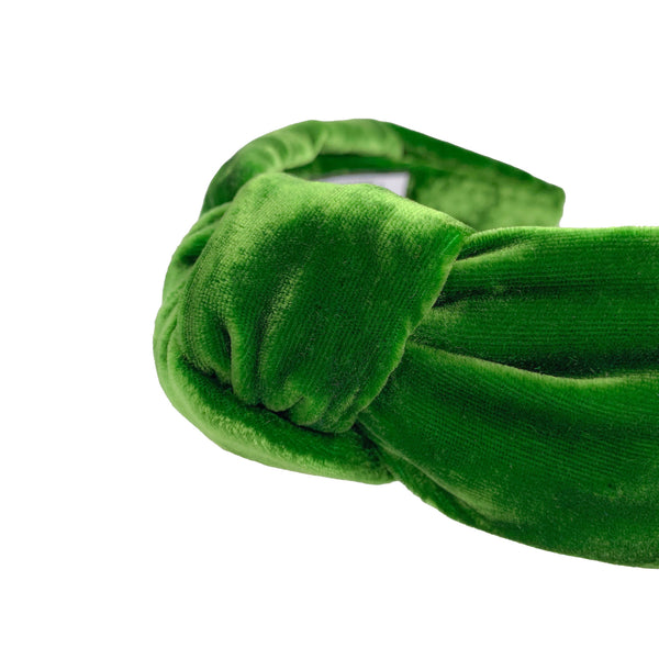 top knot headbands | velvet green headband | thick headbands by tanya litkovska