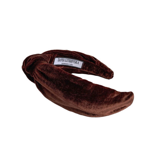 velvet headbands | velvet brown headband | knot headband tanya litkovska