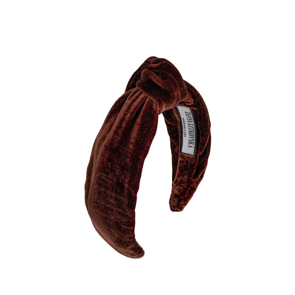 velvet headbands | velvet brown headband | knot headband tanya litkovska