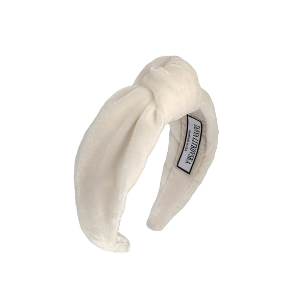 velvet knotted headband | white headband | great wedding hair accessory tanya litkovska