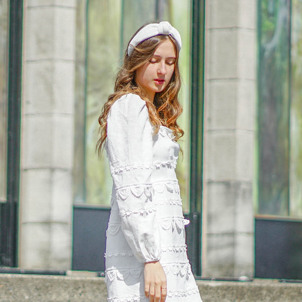 velvet knotted headband | white headband | great wedding hair accessory tanya litkovska