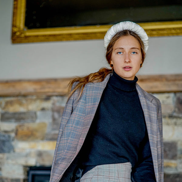 white silk headband | thick headbands | bridal hair accessories by tanya litkovska