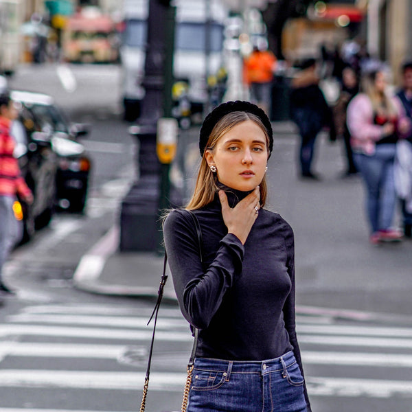 women hair accessories | black velvet headband | black headbands by tanya litkovska