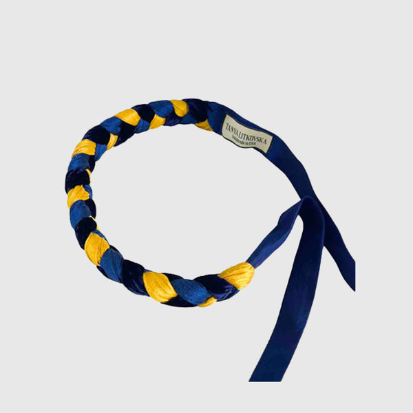 Silk Belt in Blue Yellow
