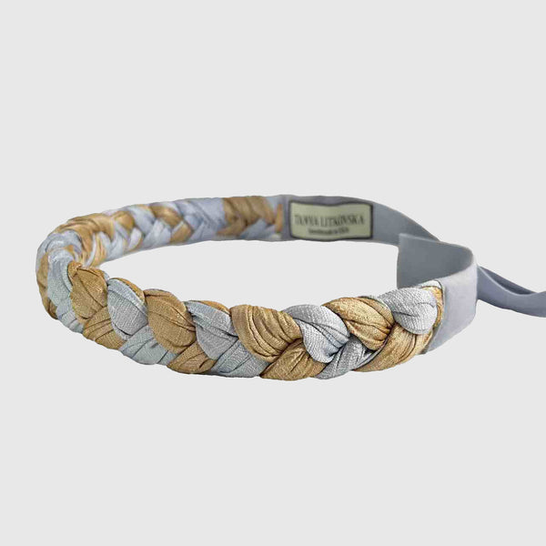 Silk Belt in Light Blue Yellow