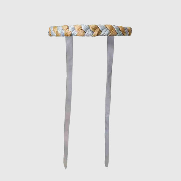 Silk Belt in Light Blue Yellow