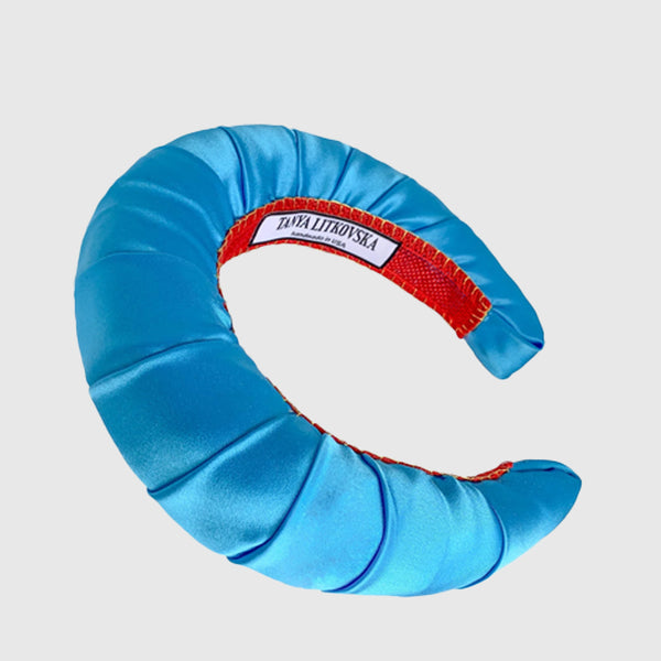 Silk Headband in Light Blue