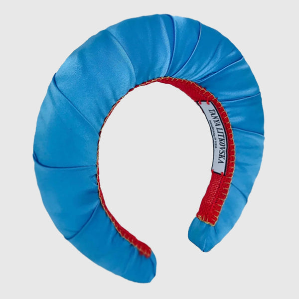 Silk Headband in Light Blue