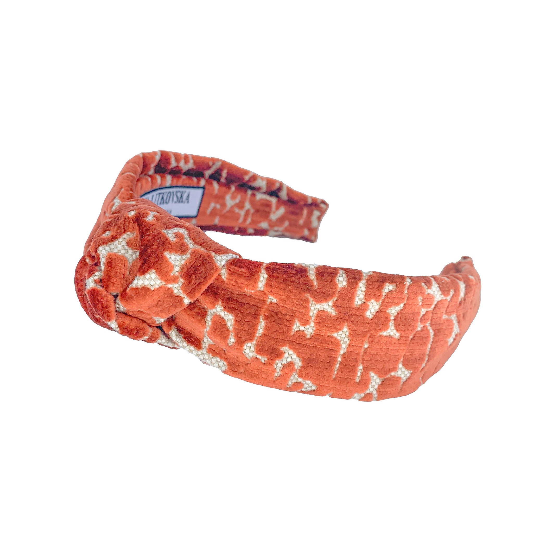 animal print headband in giraffe ginger | velvet headbands by tanya litkovska